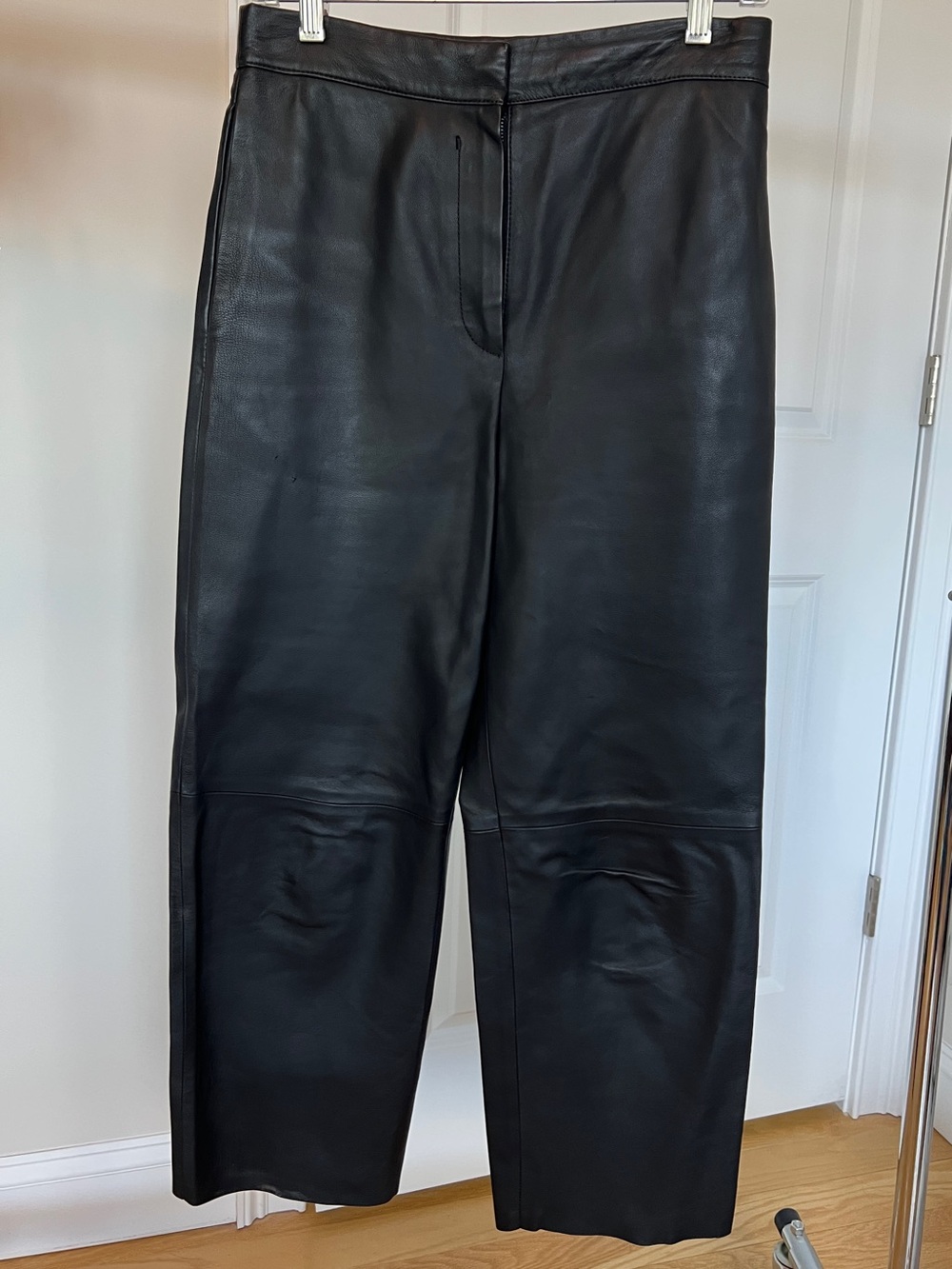 Cos black leather cropped pants. Size 4